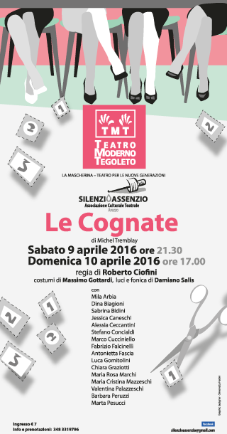 Locandina Spettacolo Teatrale "Le cognate" Teatro Moderno Tegoleto AR 2016