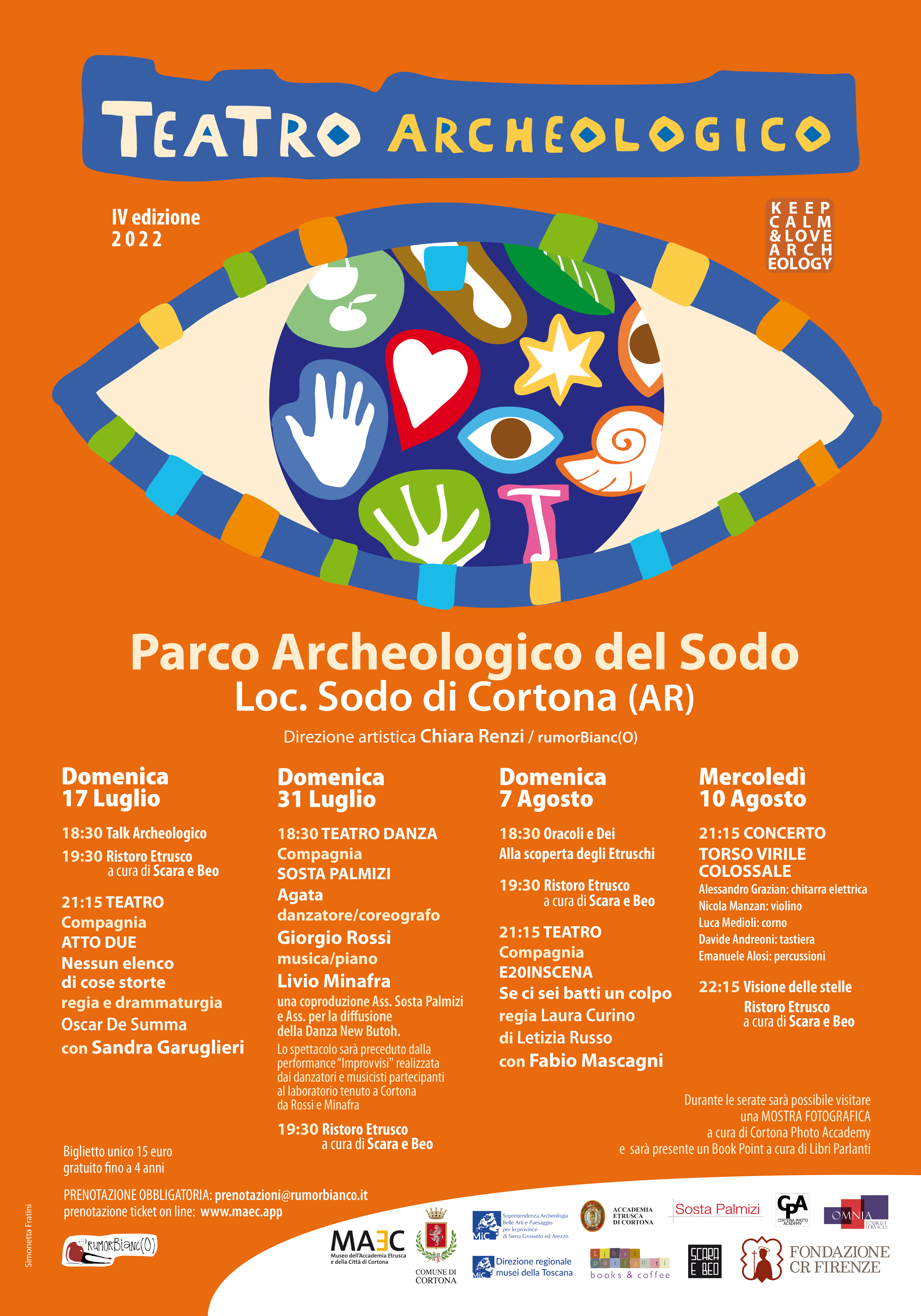 Manifesto IV edizione Teatro Archeologico 2022 a cura di Chiara Renzi Rumorbianco