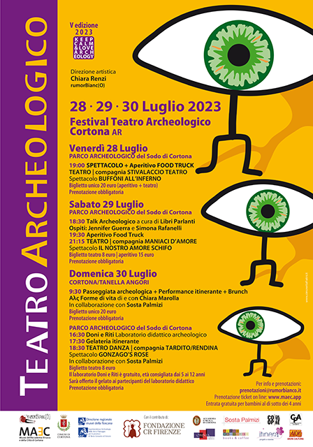 Manifesto "Teatro Archeologico" 2023 a cura di Chiara Renzi Rumorbianco