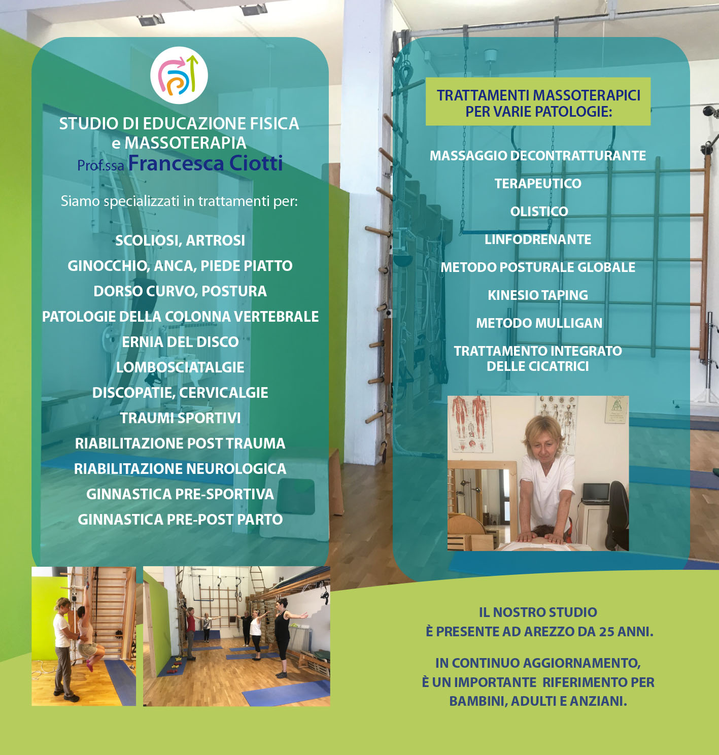 Interno Brochure centro di ginnastica medica Arezzo